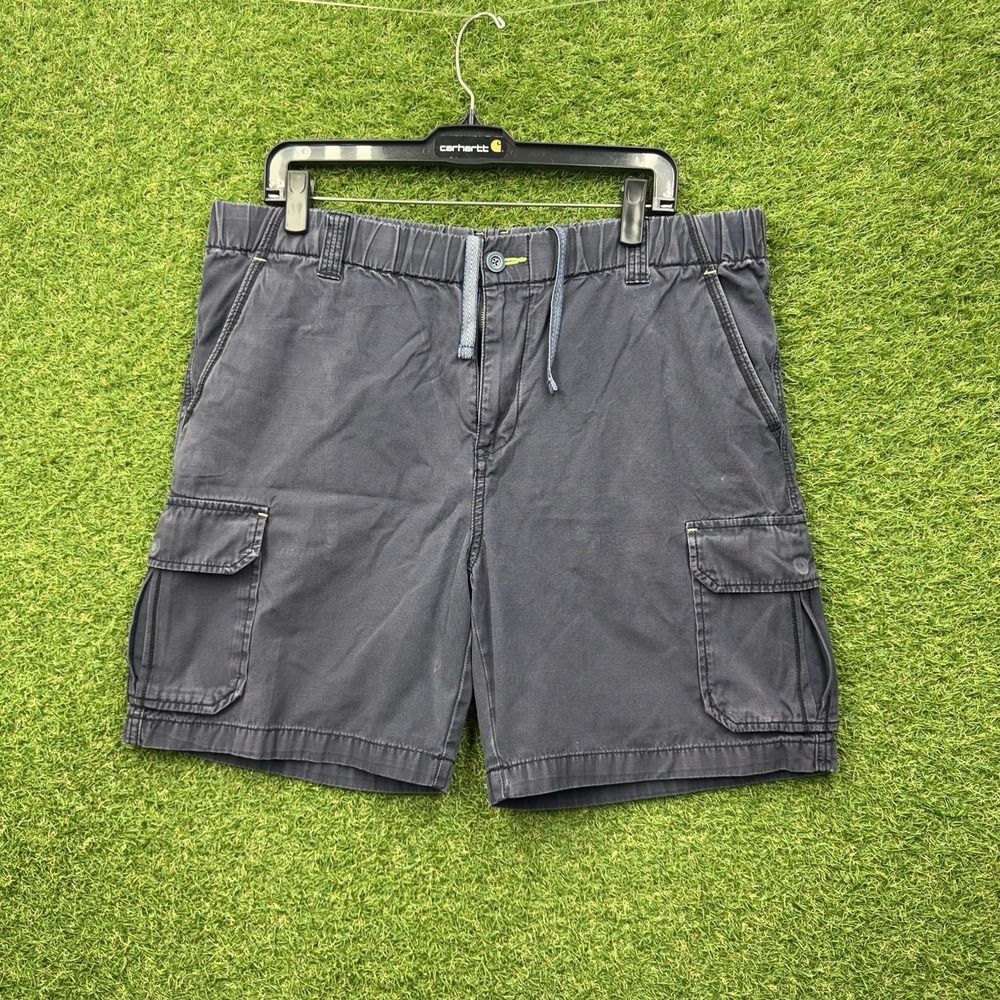 Tommy Bahama Relax Cargo Shorts Mens Medium Blue Drawstring Cotton Beach 34x8